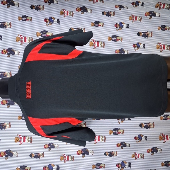 Nike Fit Georgia Bulldogs black & red trim stitched logo LG casual polo shirt - Picture 5 of 9